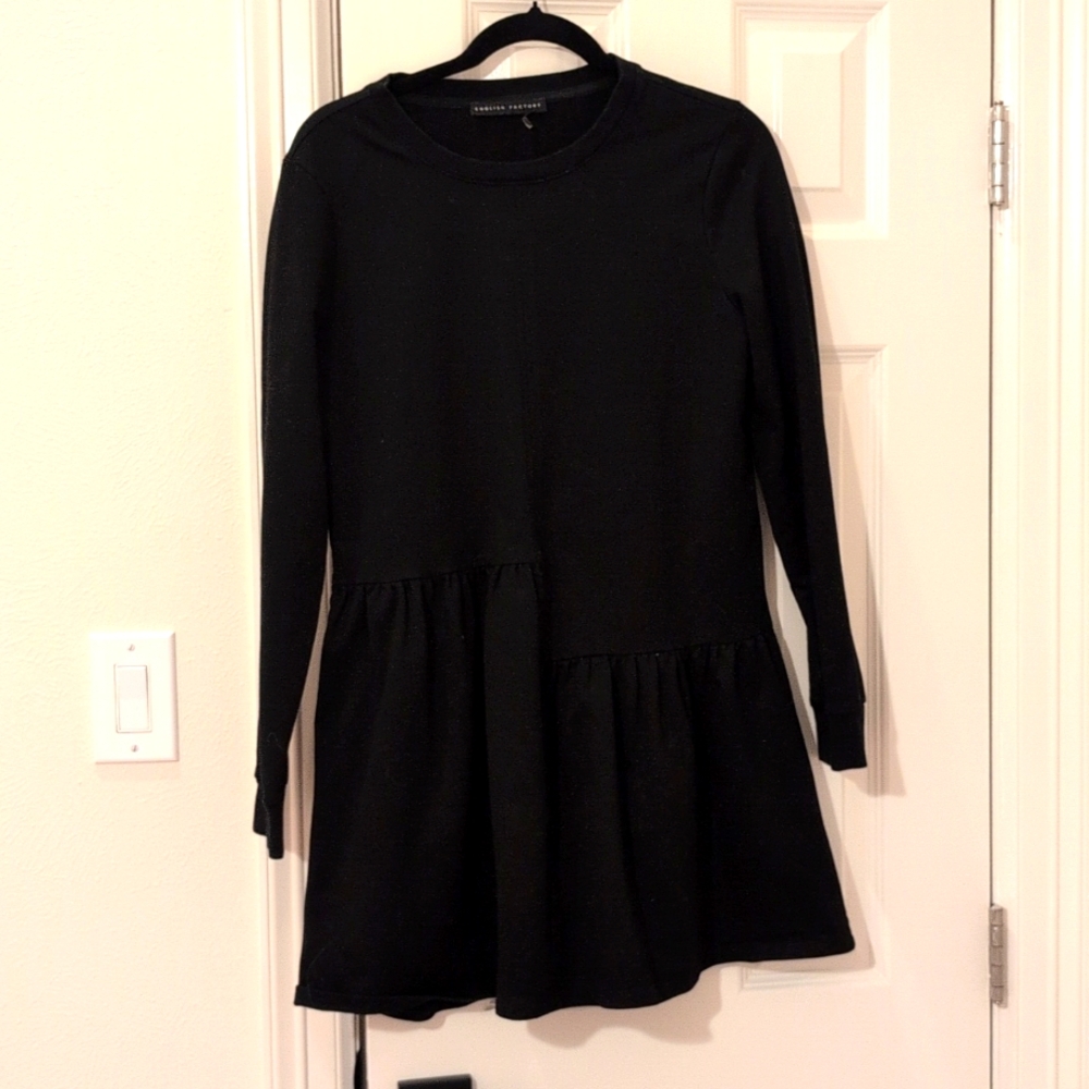 English Factory Black Casual Long Sleeve Dress Size S/M